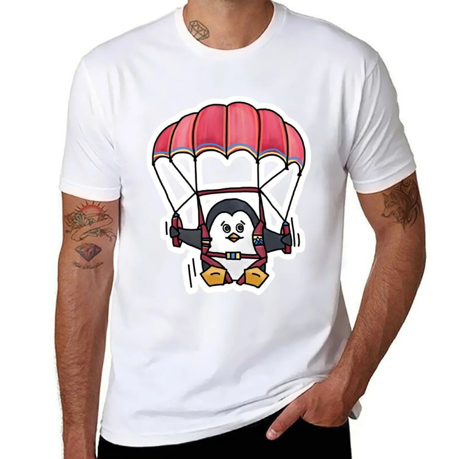 

Skydiving Penguin T-Shirt man t shirt graphic t shirt man cotton T-Shirt
