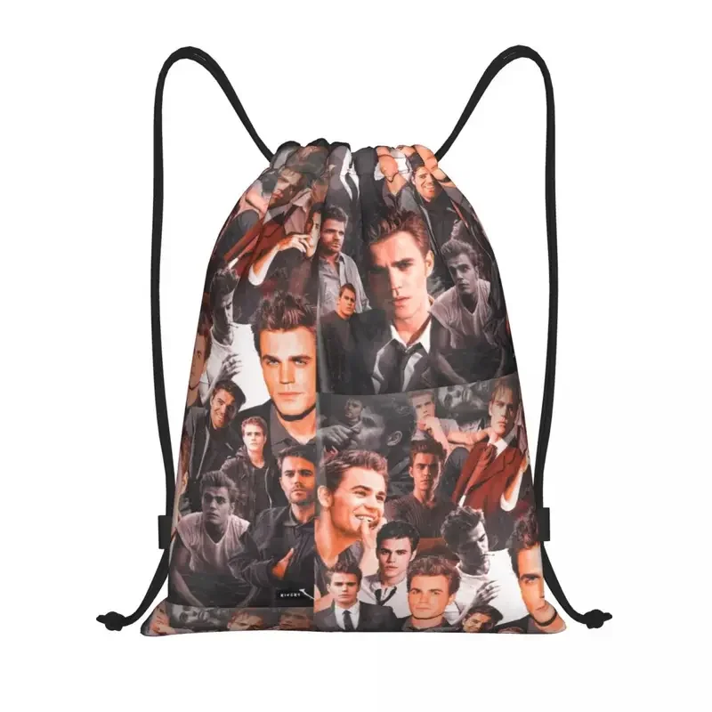 

Custom Stefan Salvatore The Vampire Diaries TV Show Drawstring Backpack Sports Gym Bag for Damon Salvatore Training Sackpack