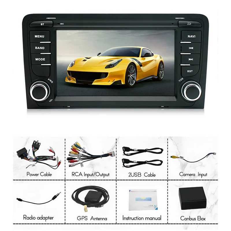 For Audi A3 8P 2003-2011 S3 RS3 Sportback Multimedia GPS Autoradio Player Wireless Carplay Android Auto Car Radio Android