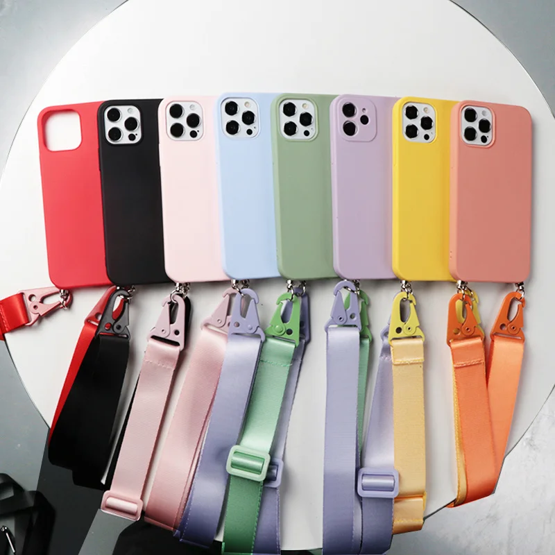 Strap Cord Chain Case For Xiaomi POCO X5 M4 Pro X6 X3 NFC M6 F5 Redmi Note 13 Pro 13C 12 Bumper Crossbody Lanyard Silicone Cover