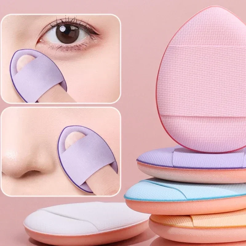 6pcs Mini Finger Powder Puff Makeup Sponge For Foundation Reusable Loose Powder Puff Suitable For Women's Makeup Functional Tool