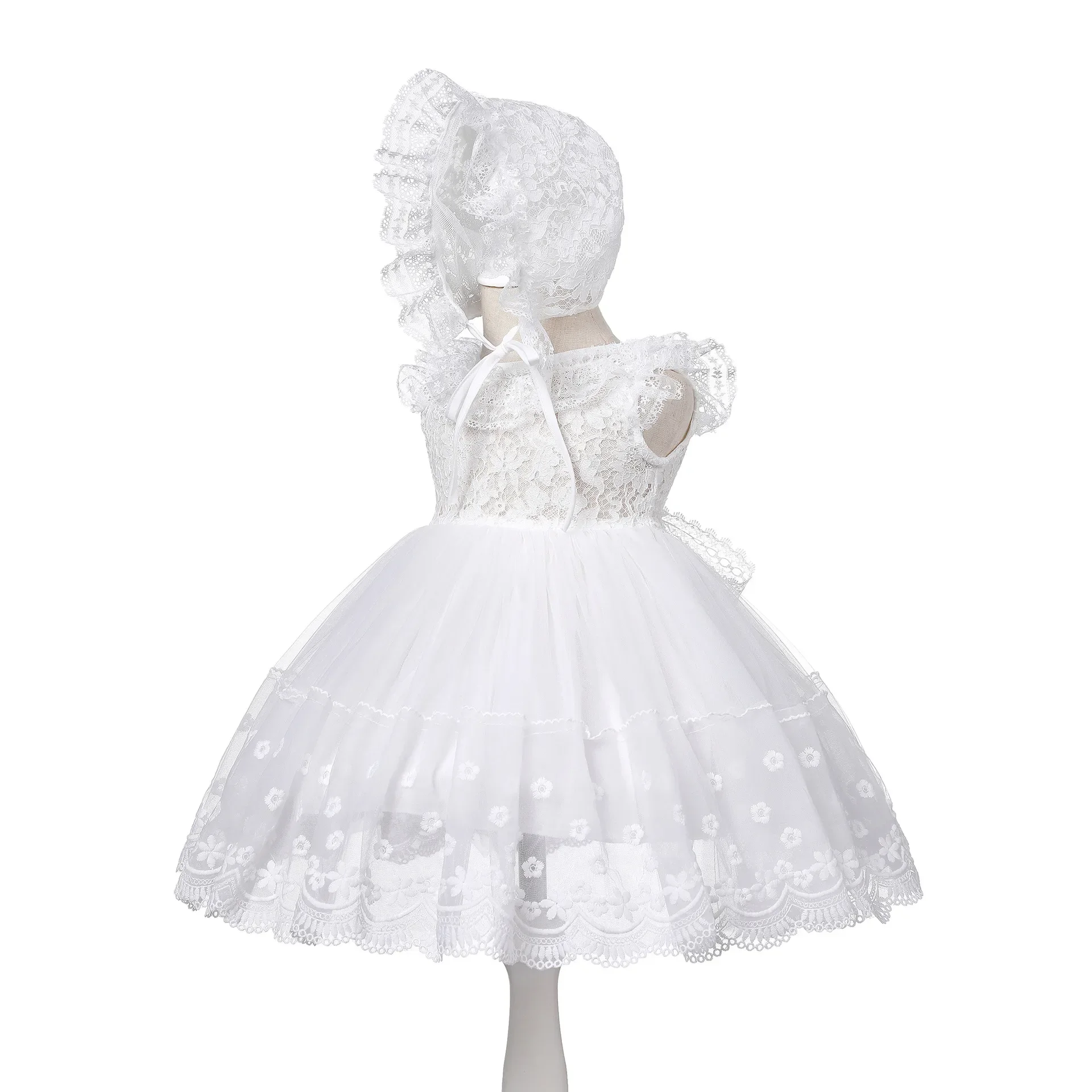 Baby Girls Newborn Dress Toddler Christening Ball Gown White Frocks for 1 year Party Birthday 1 2 Years
