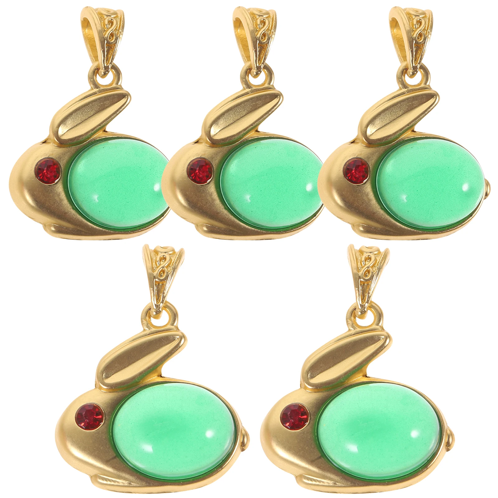 

5pcs Rabbit Charms Pendants Jewelry Making Accessories Diy Bracelet Charms 2023 Year Gift Crystal Pendant For Necklace Keychain