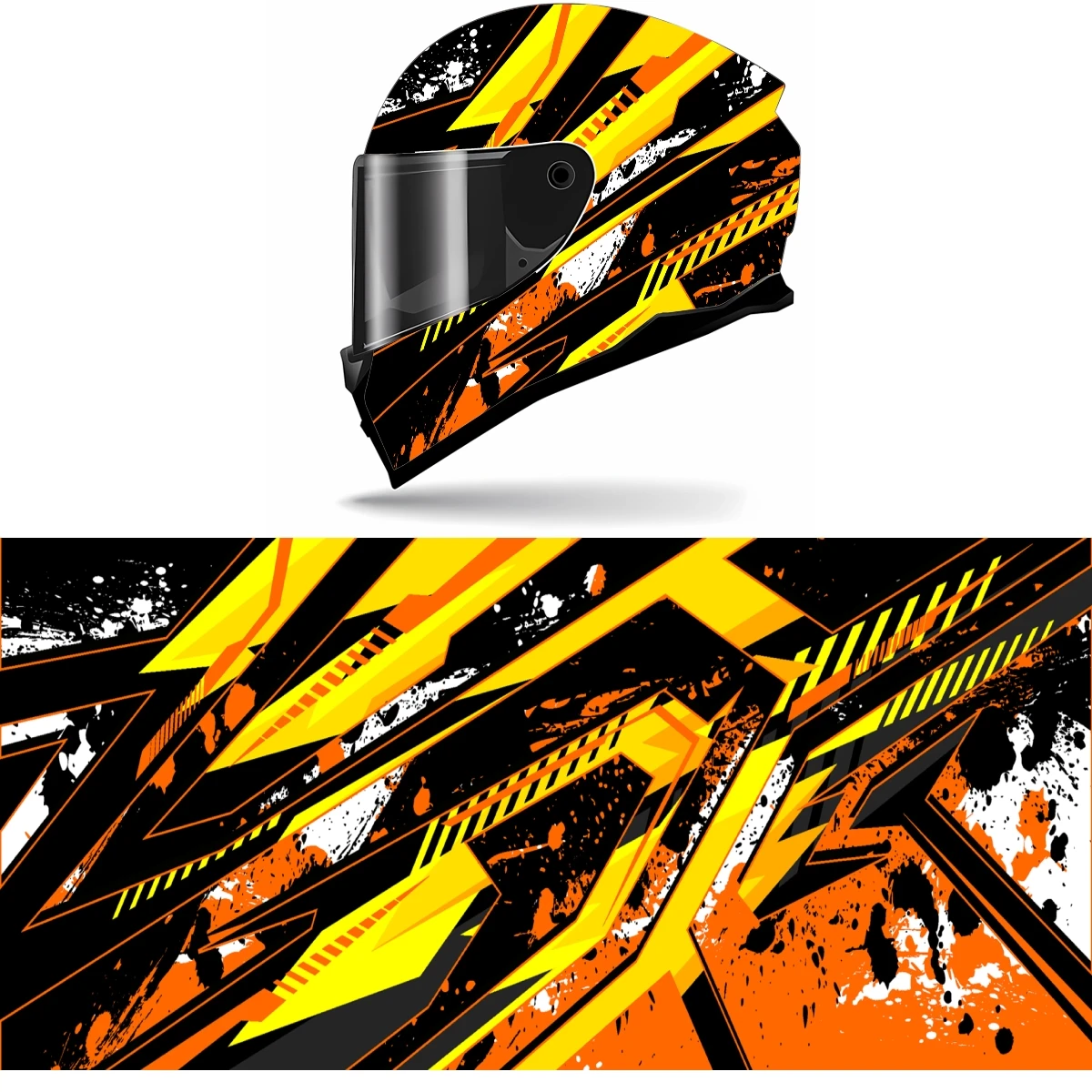 

Orange paint stripe pattern Motorcycle Helmet Stickers Self Adhesive Racing Custom Helmet Decal Wrap Vinyl Decal Stickers