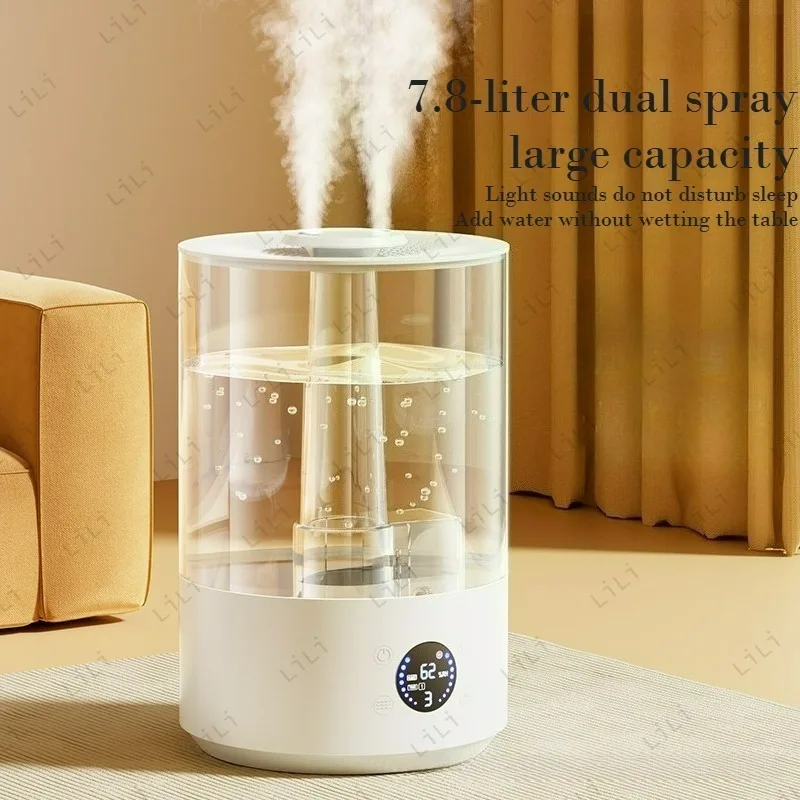 

Настольный увлажнитель воздуха для дома, большой объем, двухструйный увлажнитель, ароматерапия, диффузор для увлажнения воздуха, небулайзер с пультом дистанционного управления