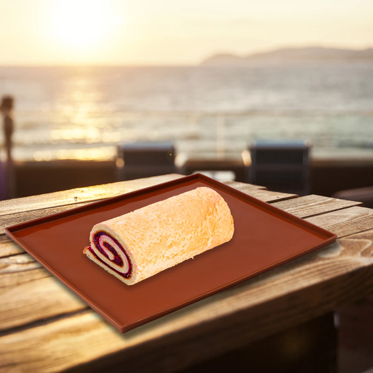 

Cake Roll Baking Mat Silicone Non-Stick Flexible Mold For Cake Roll Baking Tool Home Bakery Supplies Brown Reusable