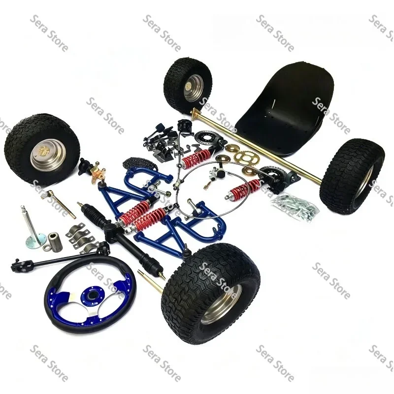 Modified Kart, Homemade Four-wheeler with Colored Steering Wheel, 1-meter Steering Rear Axle, Full Set of Accessories