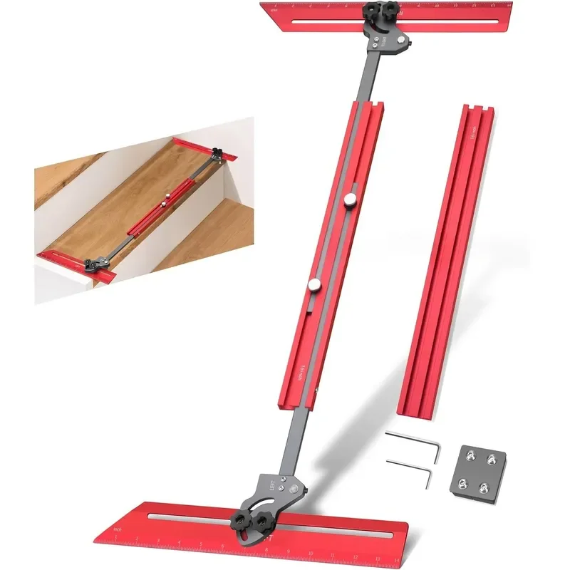 Aluminum Alloy Stair Measuring Ruler Professional Staircase Formwork Tool for Woodworking Construction Angle Finder Gauge