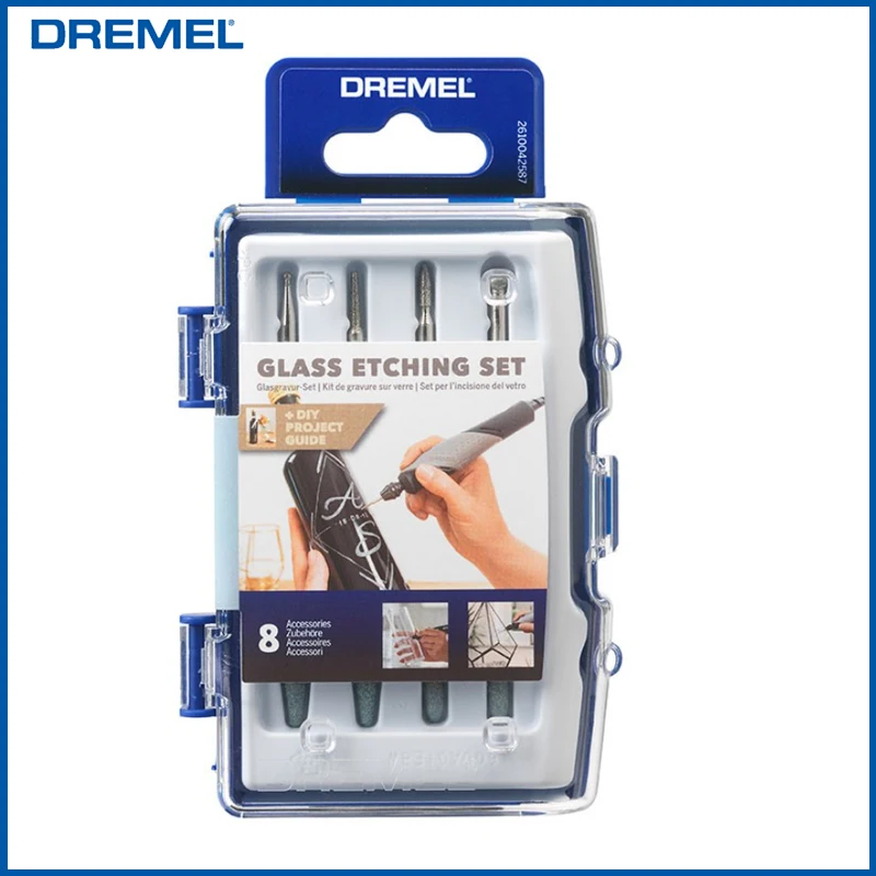 

Набор для гравировки стекла Dremel 682, 8 шт., набор аксессуаров для вращающегося инструмента, для зеркального шлифования, гравировки, шлифовки