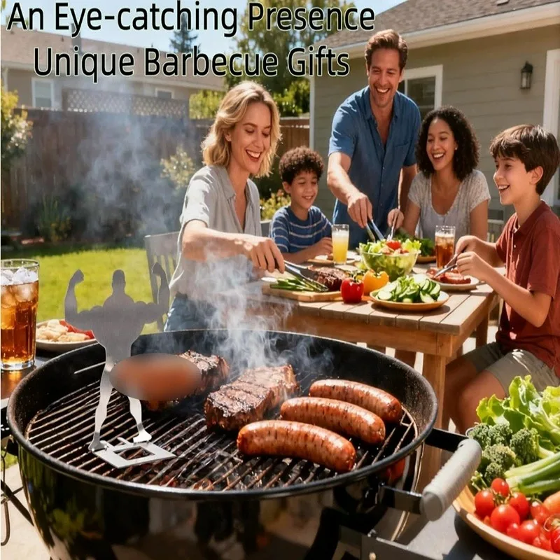 

Stainless Steel Funny BBQ Sausage Holder | Portable Grill Rack for Sausages | Camping& Picnic Essential with Humorous Design