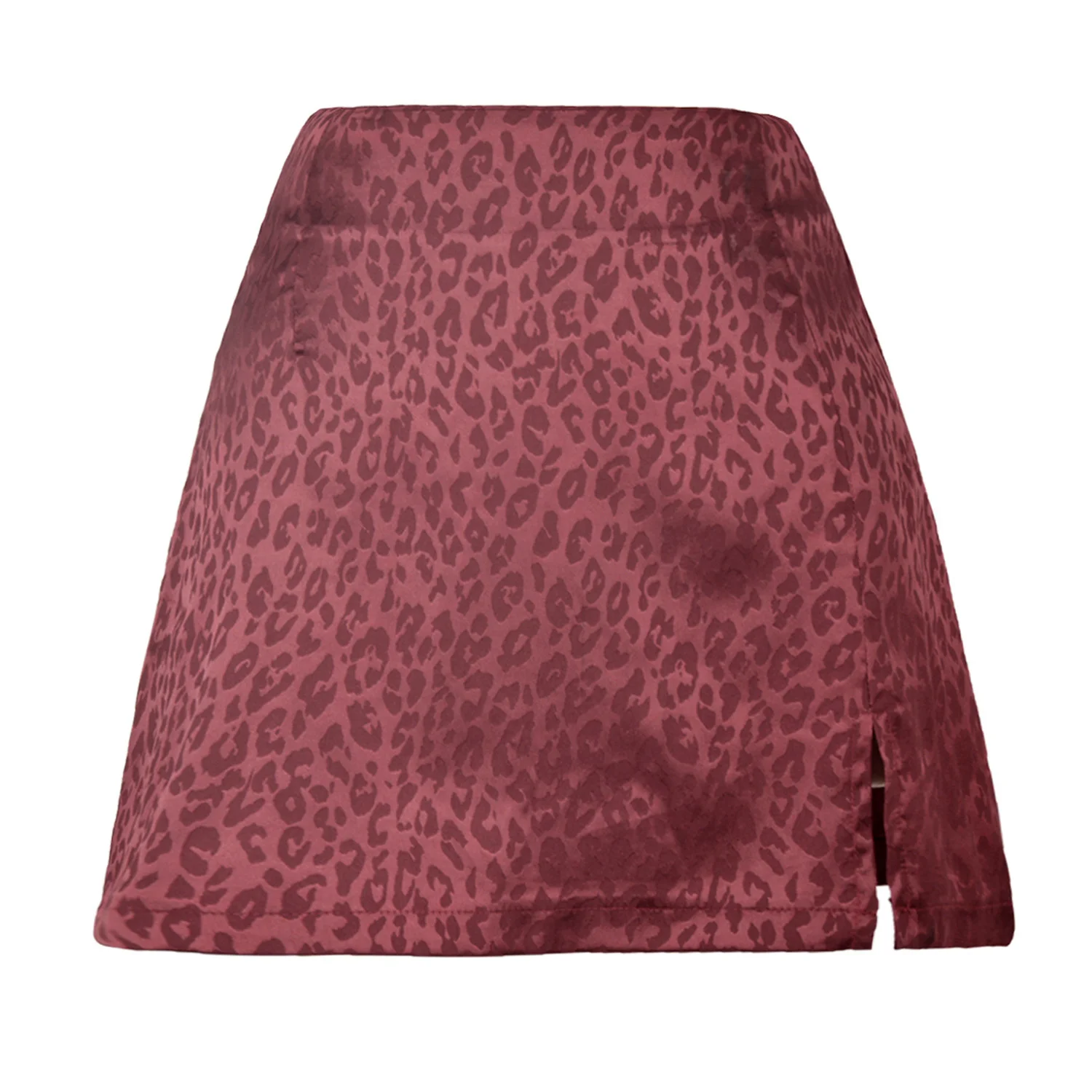 New In Summer Pink Leopard Satin High Waisted Sexy Bodycon Split Mini Skirts Women 2023 Fashion Streetwear Club Short Skirt