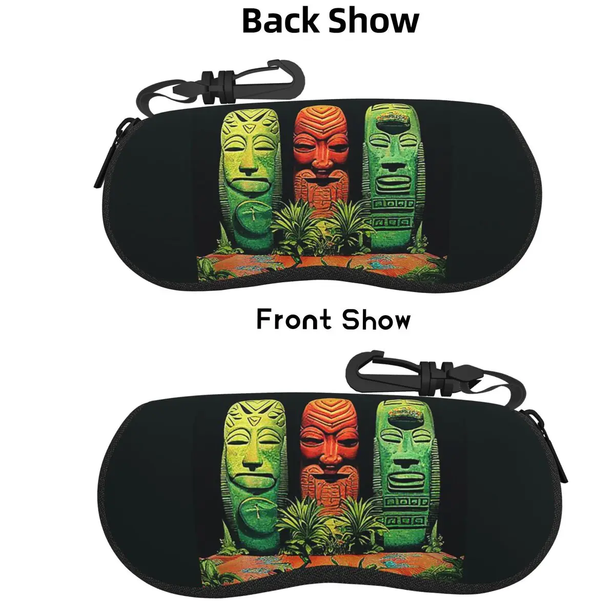 

Garden Of Tikis Tiki Mask Shell Glasses Case Protective Sunglasses Box Women Men Soft Eyeglass Bag Pouch