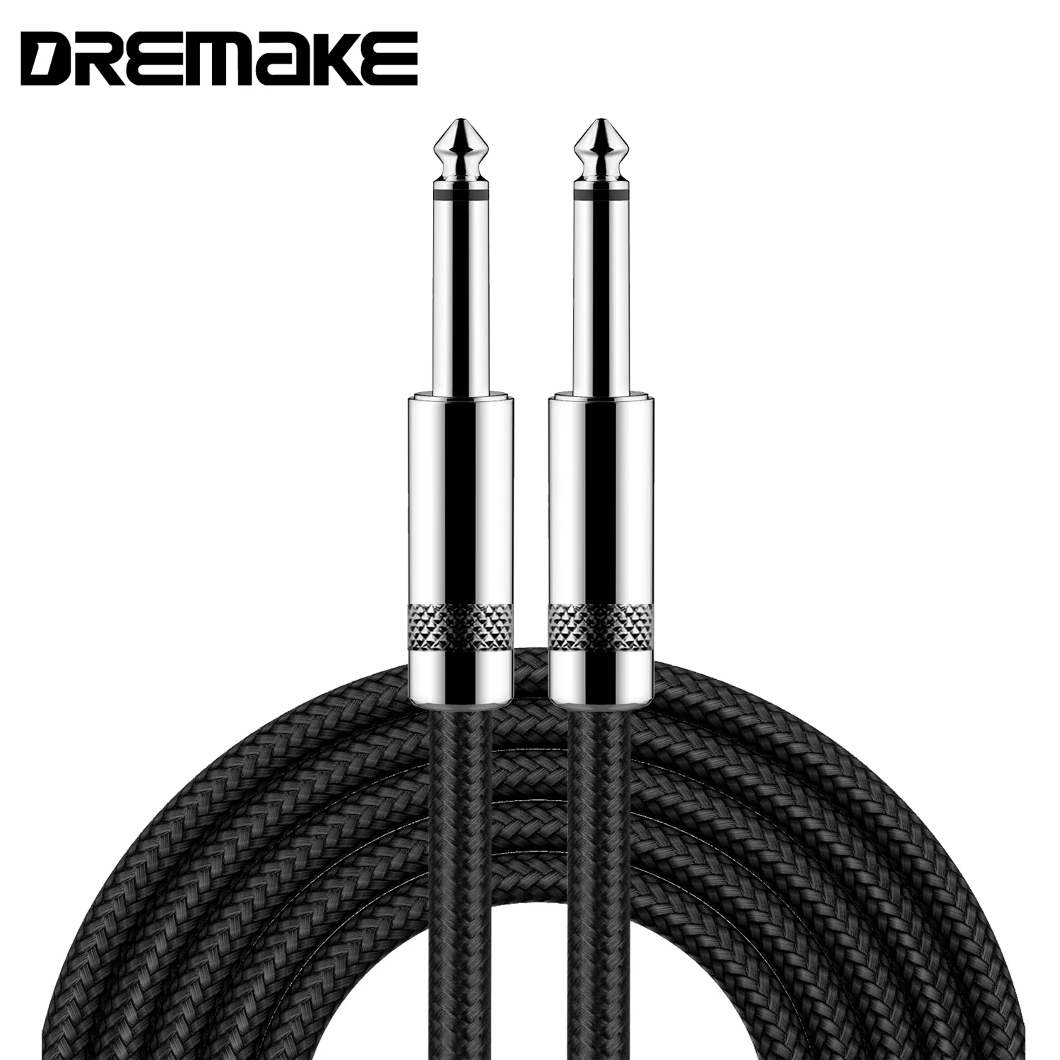 TS 1/4 дюймовый плетеный кабель для гитары, моно 6,5 прямой к прямой 6,35 мм несбалансированный аудиошнур для электрической гитары, басов