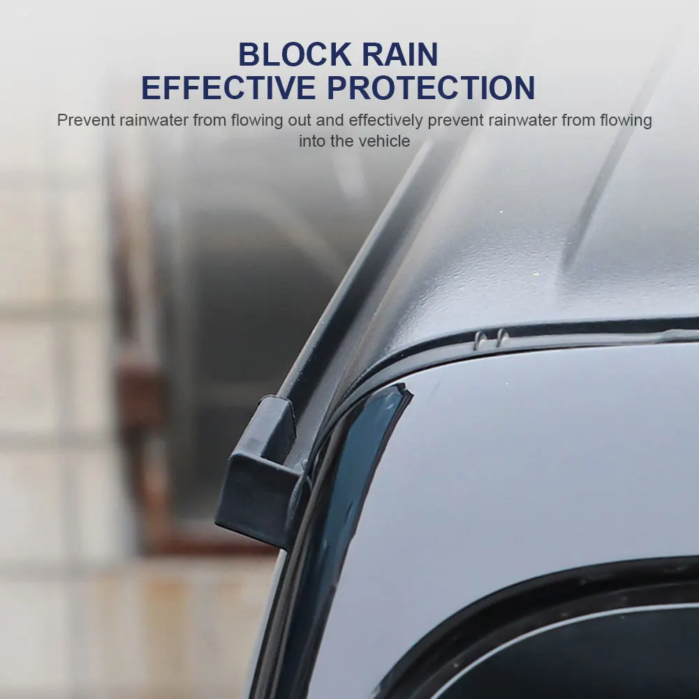 Black Car Top Roof Rain Gutter Upgraded Rainwater Diversion Channel Exterior Accessory For Jeep Wrangler JL 2018-2022+ JT 2020+