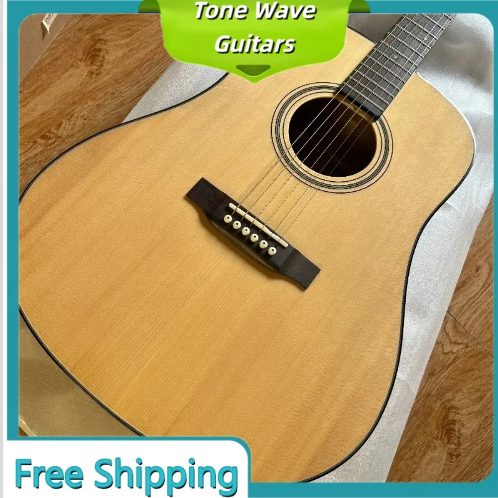 D18 Solid Top Acoustic Guitar Picea Asperata Body Rosewood Neck Handcrafted  Exquisite Workmanship Protective Plate Customized