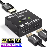 4K HDMI Splitter 2 Ports Bi-directional HDMI Switcher 1 in 2 Out HDMI Converter 3D HDR HDCP For PS4 Xbox HDTV Switcher Adapter