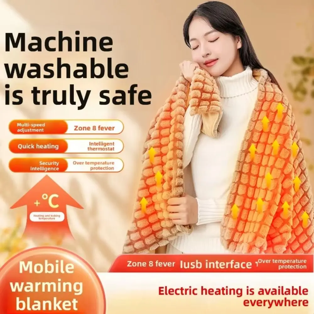 

Office Wearable USB Electric Heated Blanket Warm Clothing Washable Heating Lap Blanket Portable Shawl Blanket for Winter