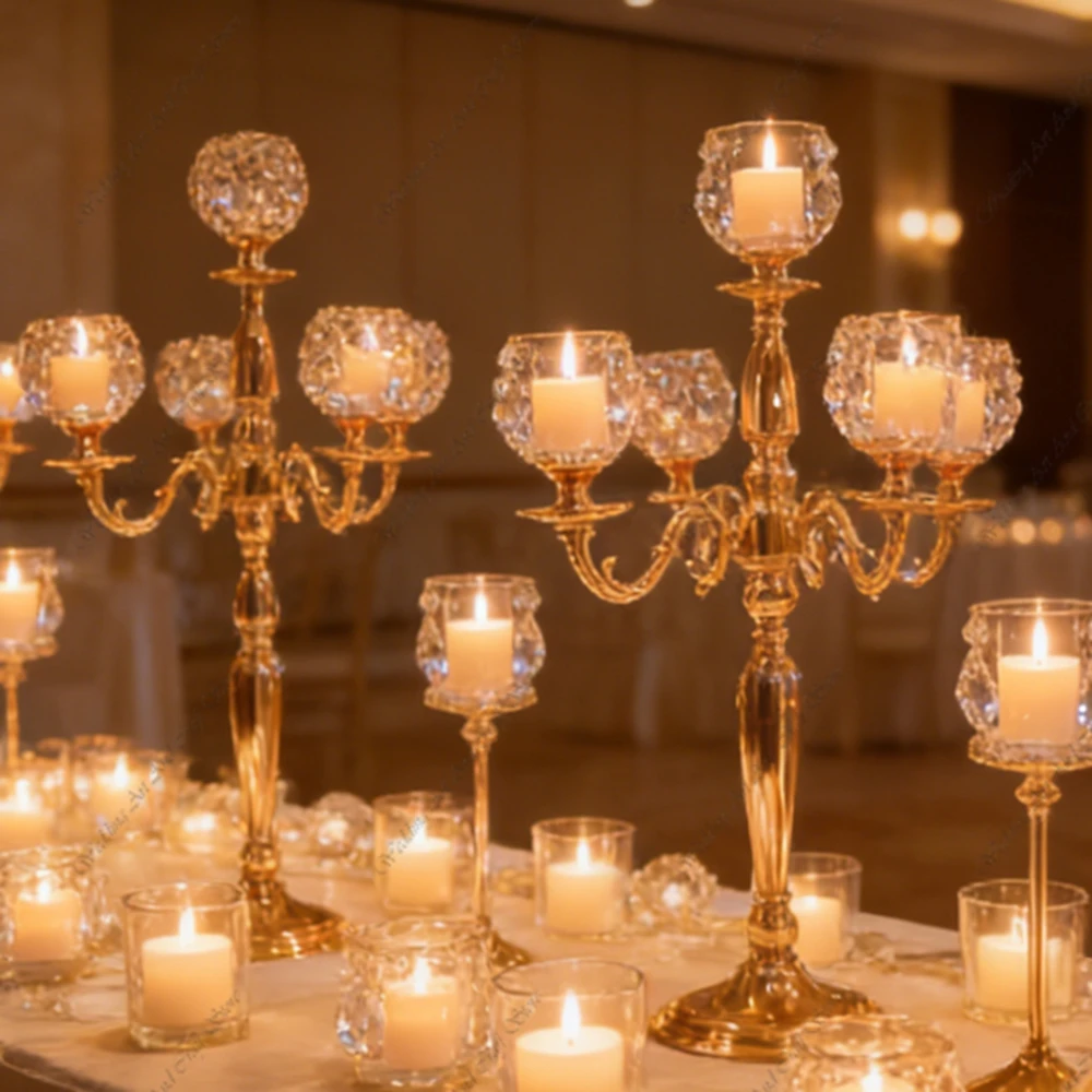 5/10pcs)90-120cm  Floor &table centerpieces vase, Floor Stand Cristal  Candelabra ，crystal pedestal aisle decor Centerpiece