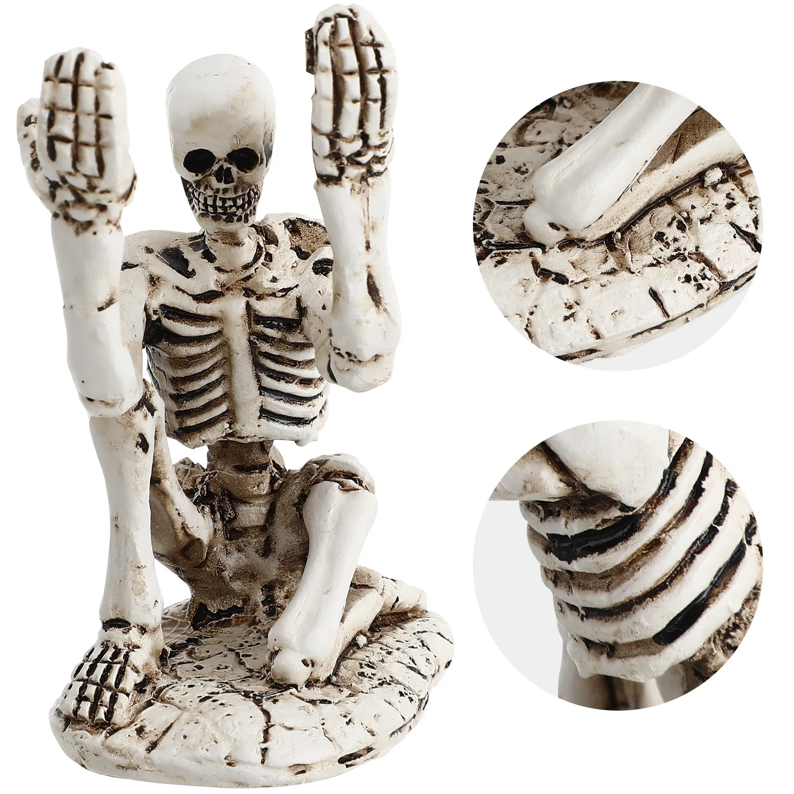 Skull Pencil Holder Resin Pen Storage Rack for Desk – Gothic Office & Study Decor, Halloween Desktop Accessory