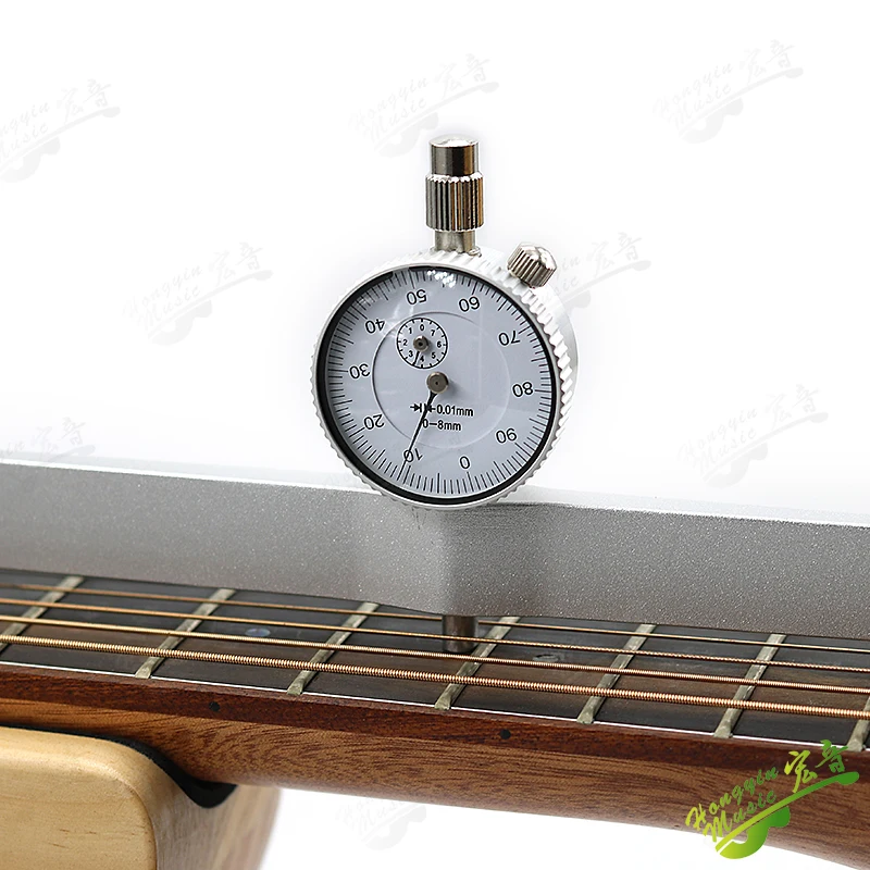 Guitar neck curvature measurement dial indicator bakelite guitar fingerboard measuring flat ruler Reset calibration instrument r