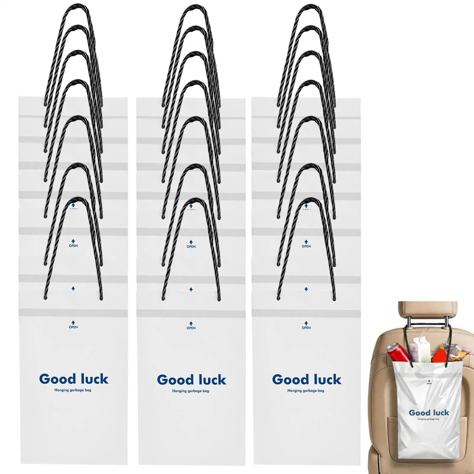 Car Trash Bag 50 Pieces Automotive Waste Container Disposable Garbage pouch Vehicle Seat trash pack for Car Home Office