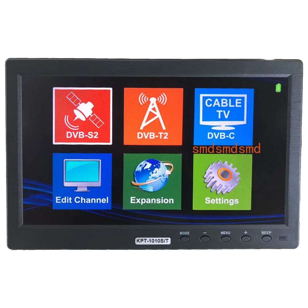KPT-1011ST DVB-S2 DVB-T2 DVB-C Combo 10.1 Inch LCD Satellite Finder Meter Spectrum Analysis MP4 Hevc(H.265) AVS/AVS+ Signal Find