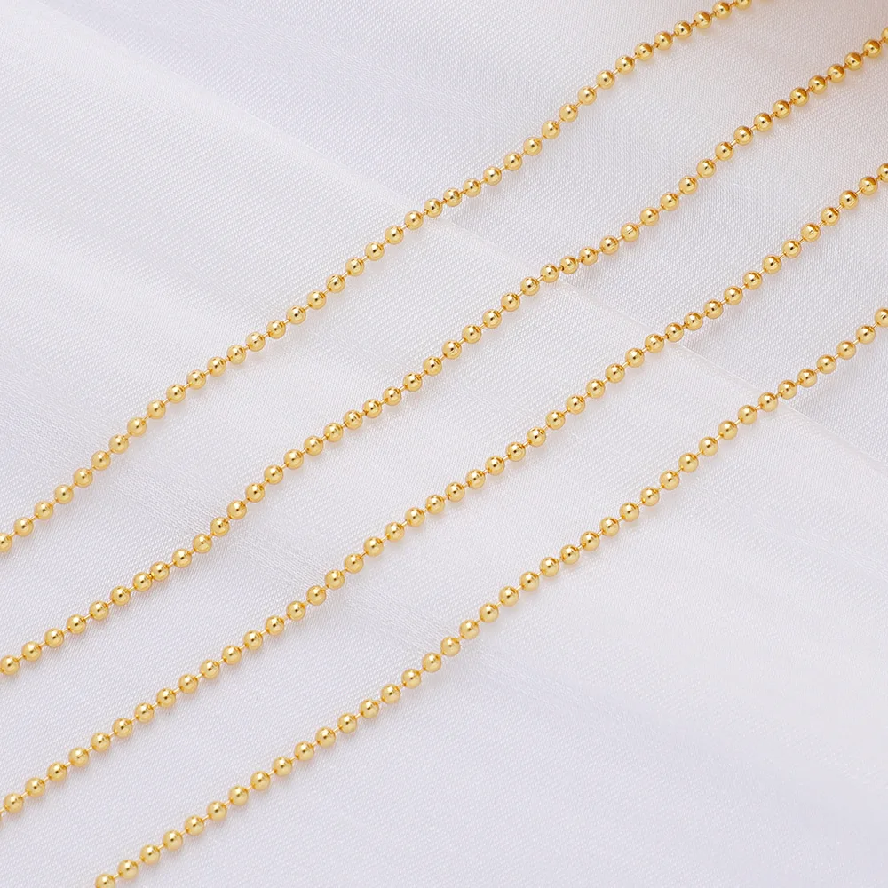 WT-BC207   WKT 2023 Luxury Copper Plated 18K Chain 1.5mm Beads Birthday Gift Jewelry Accessories Necklace Chain