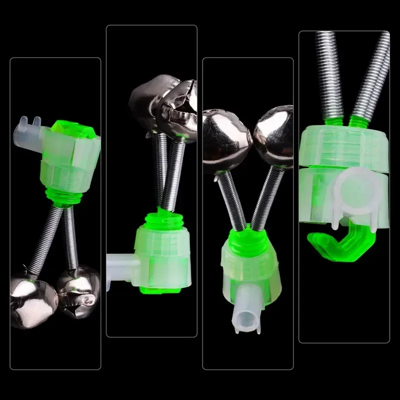 Aorace 5Pcs Fishing Bell Bite Alarms Fishing Rod Clamp Tip Clip Bells Ring Carp Fishing Accessories Tackle Fish Alarm