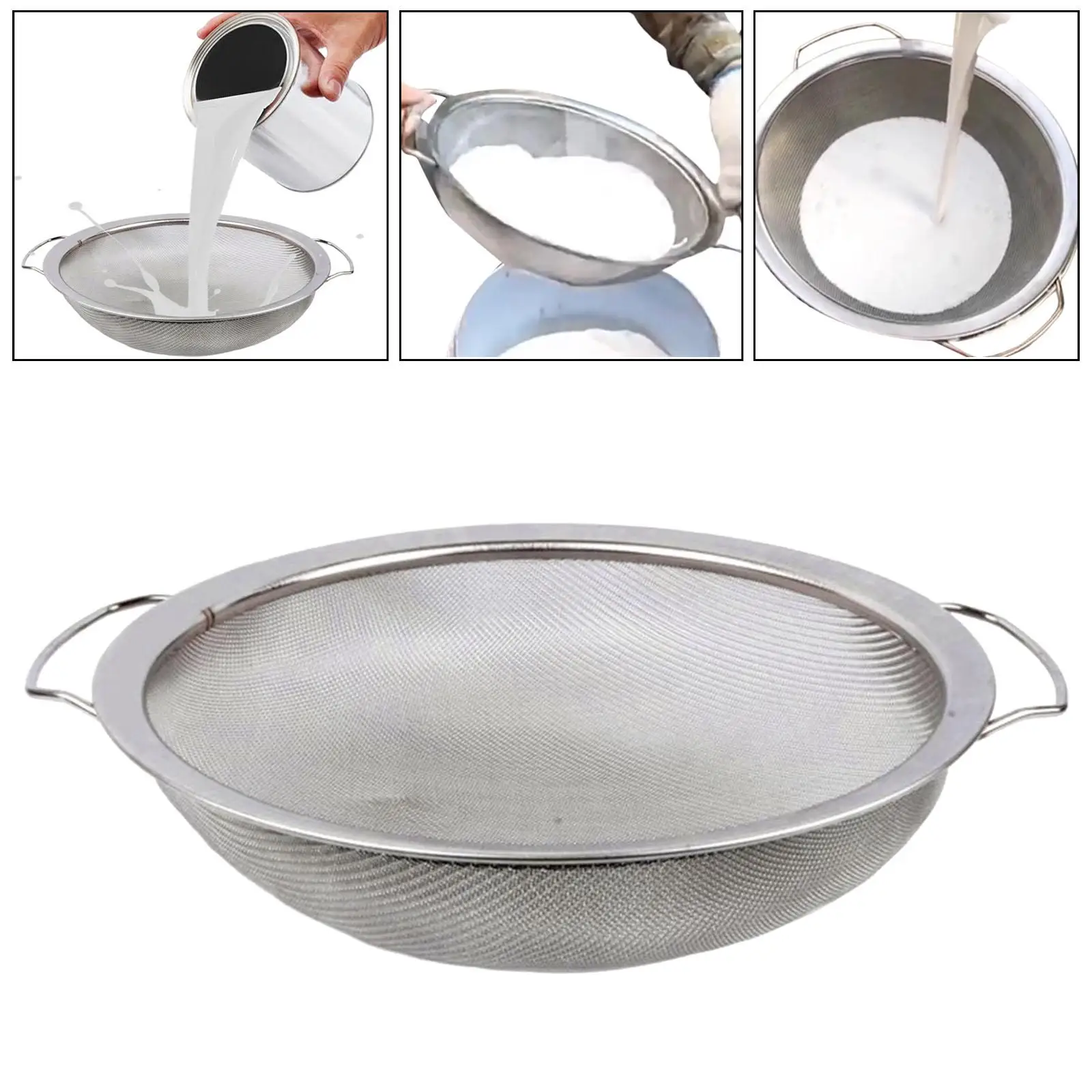 Fine Mesh Paint Strainer Stainless Steel Paint Filter Insert Strains Easy to Clean Reusable 60 Mesh Paint Filter Strainer