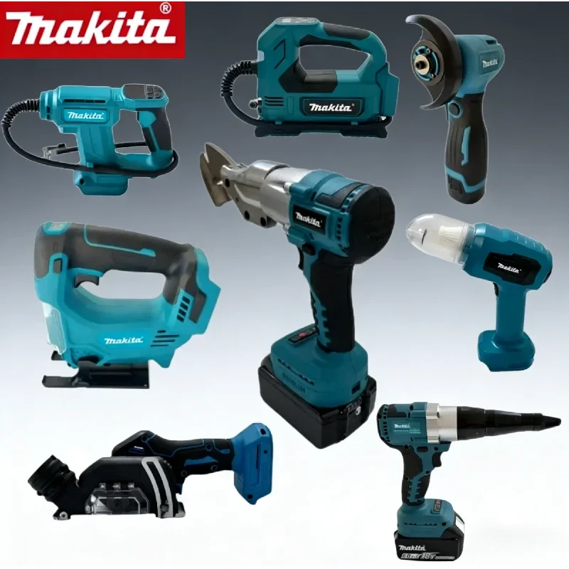 

Набор инструментов Makita: бесщеточная шлифовальная машина, пистолет для герметика, цепная пила, компрессор, силиконовый пистолет, машина для резки, совместимые с аккумуляторами 18В/20В