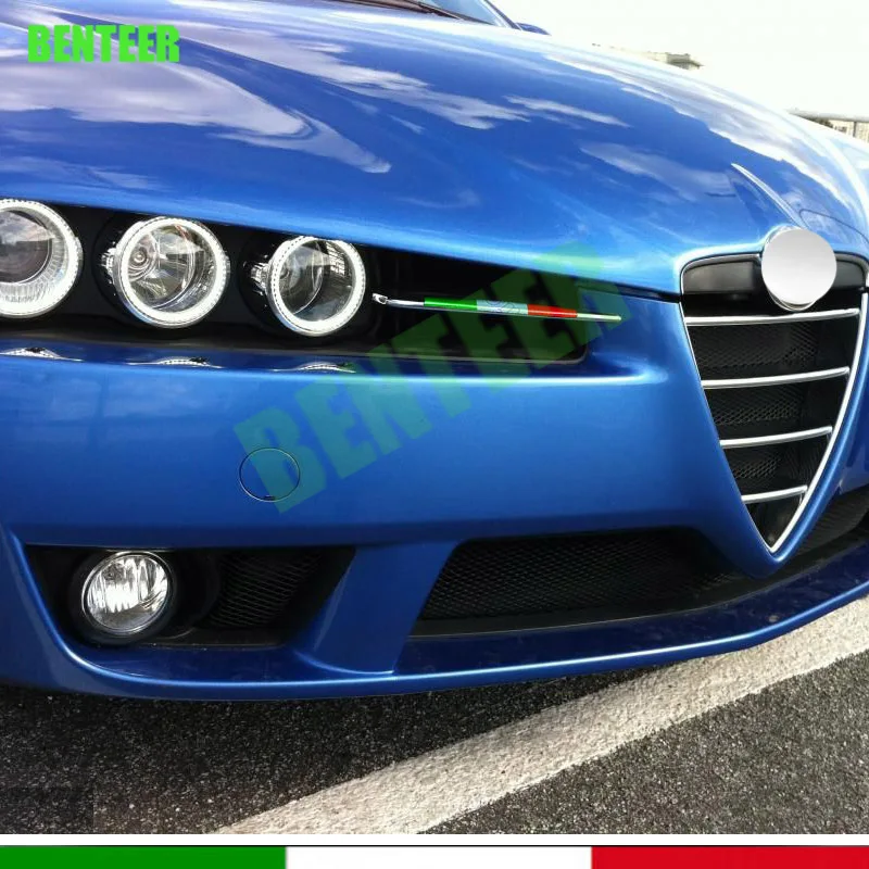 Car Italian Italy Flag Vinyl Grill Sticker Decal Sport Front For Alfa Romeo 159 TI Brera