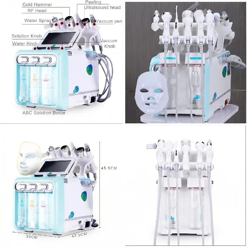 Professional 7 In 1 Hydra Facial Machine Deep Pore Cleansing Oxygen Infusion Skin Rejuvenation Hydro Beauty Device