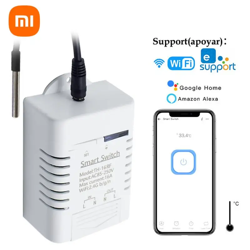 -16 Smart Wifi Switch 16A/3000W Monitoring Temperature Sensor RF433 Remote Control Compatible With Alexa Home Appliance