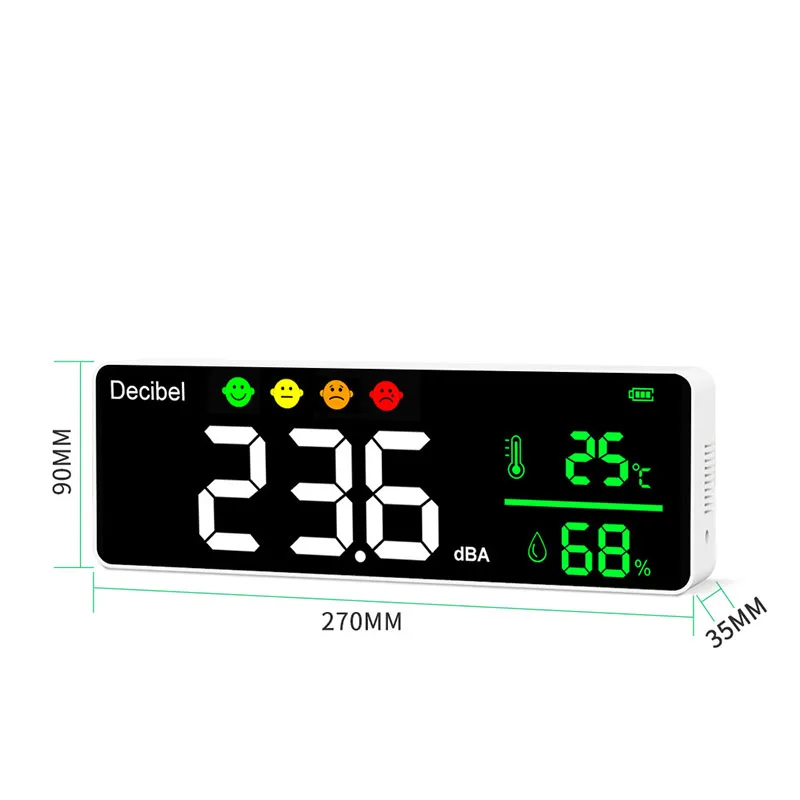 DM1306D Digital Sound Level Meter 30~130db Noise Db Meter Measuring Large Screen Hanging Type Noise Decibel Monitoring Testers