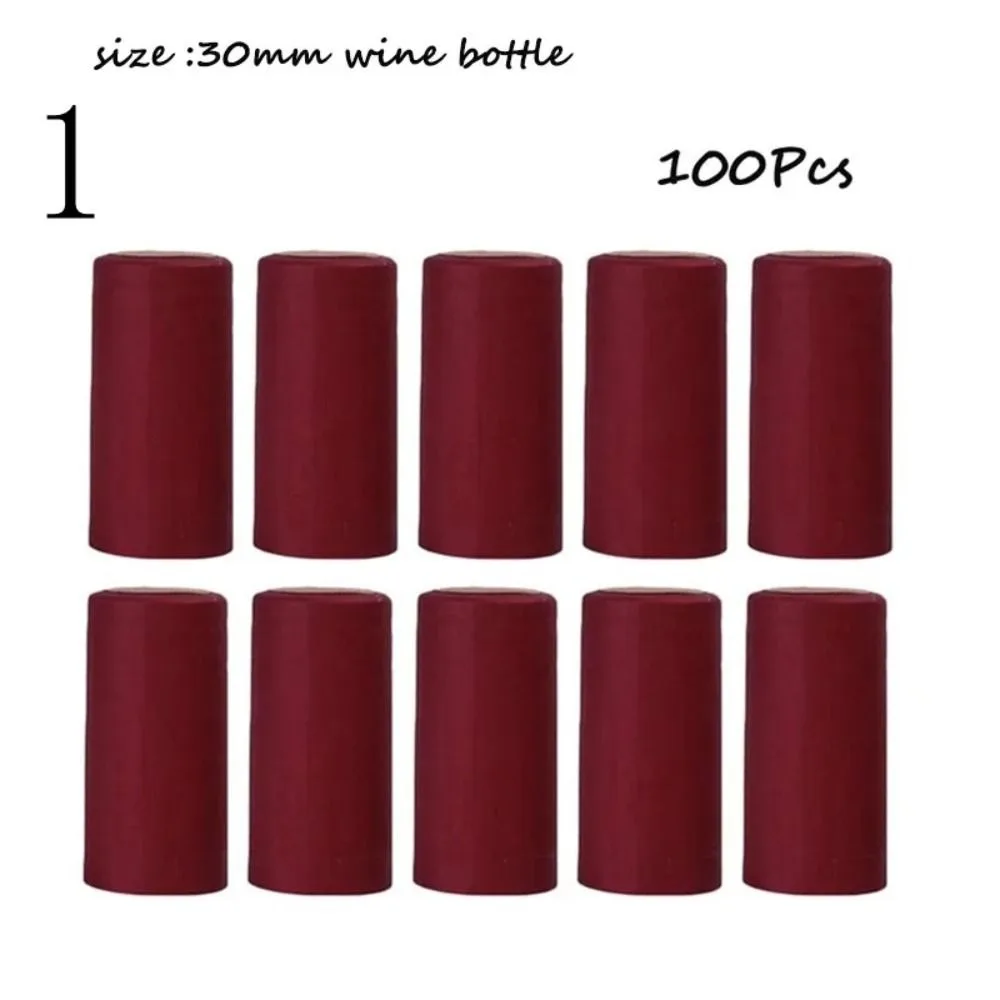 

100Pcs PVC Wine Heat Shrinkable Cap Straight Mouth Tear Tab Wine Shrink Film Wrap Gold Red Wine Bottle Cap