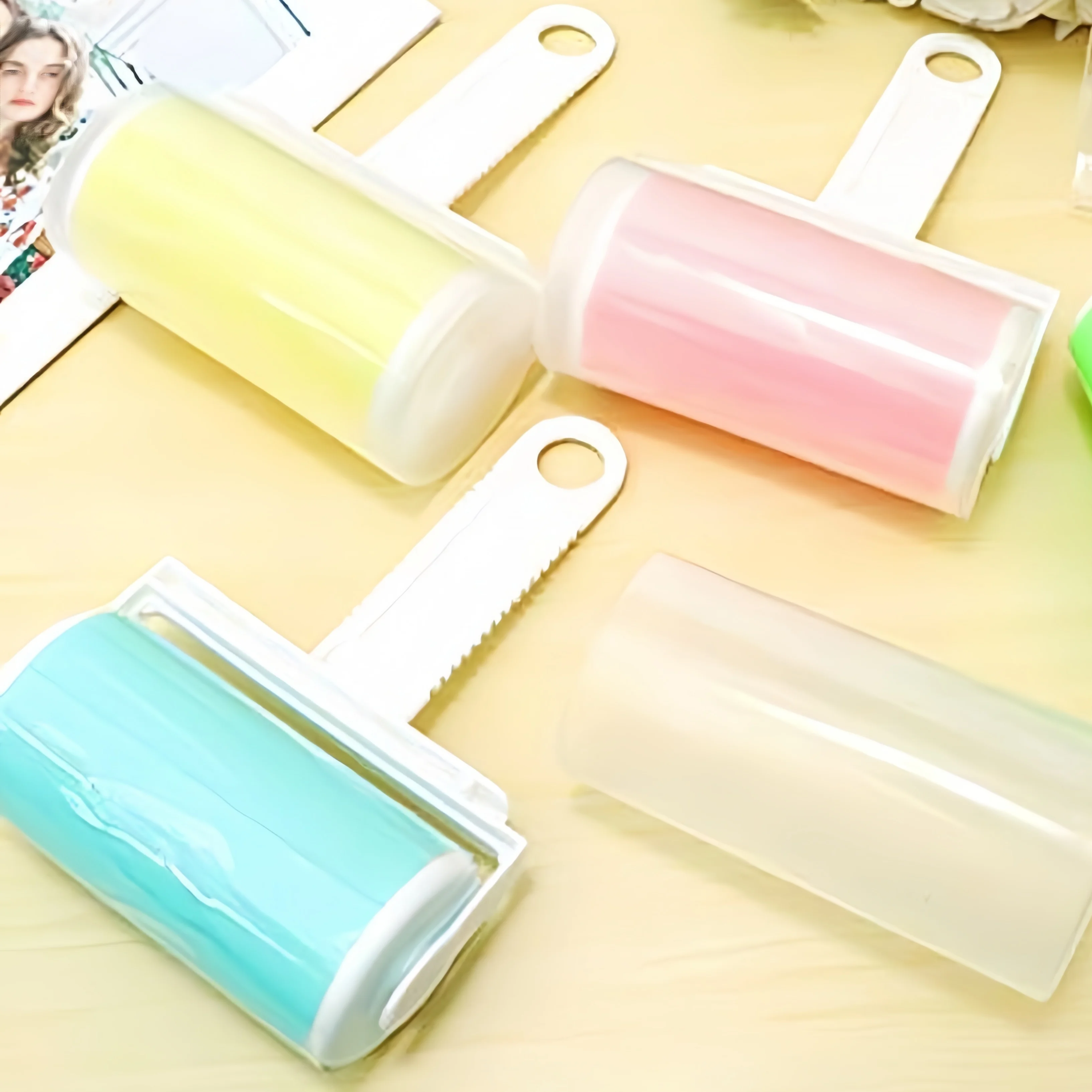 1 PC Washable Clothes Hair Sticky Roller Reusable Portable Home Clean Pet Hair Remover Sticky Roller Carpet Sofa Dust Collector