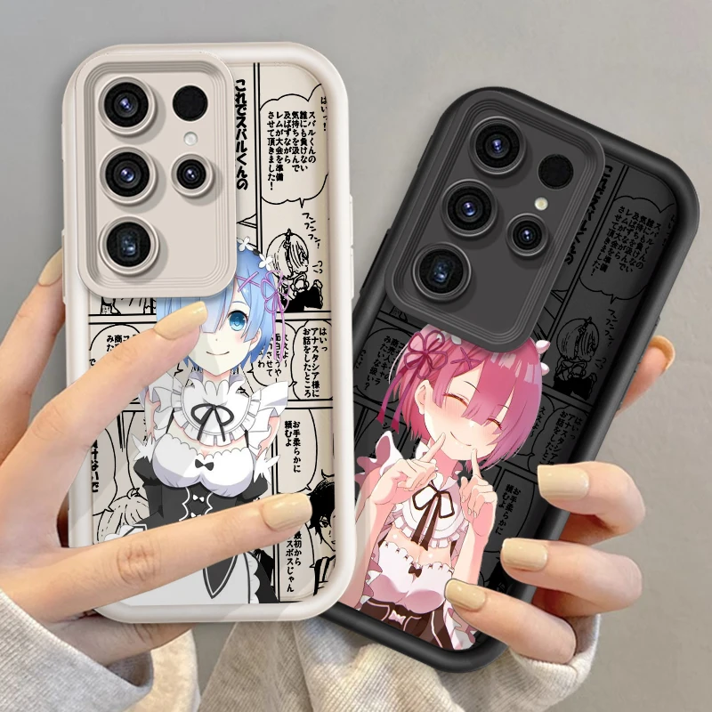 Anime Re-ZERO R-Rem R-Ram For Samsung Note 20 S24 S23 S22 S21 S20 Ultra Plus FE A25 A23 A22 A15 A31 5G Eye Ladder TPU