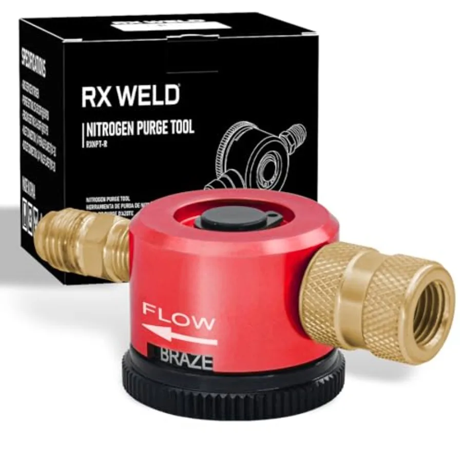 

RX WELD Nitrogen Purge Tool Hvac Nitrogen Regulator Durable Brass Red