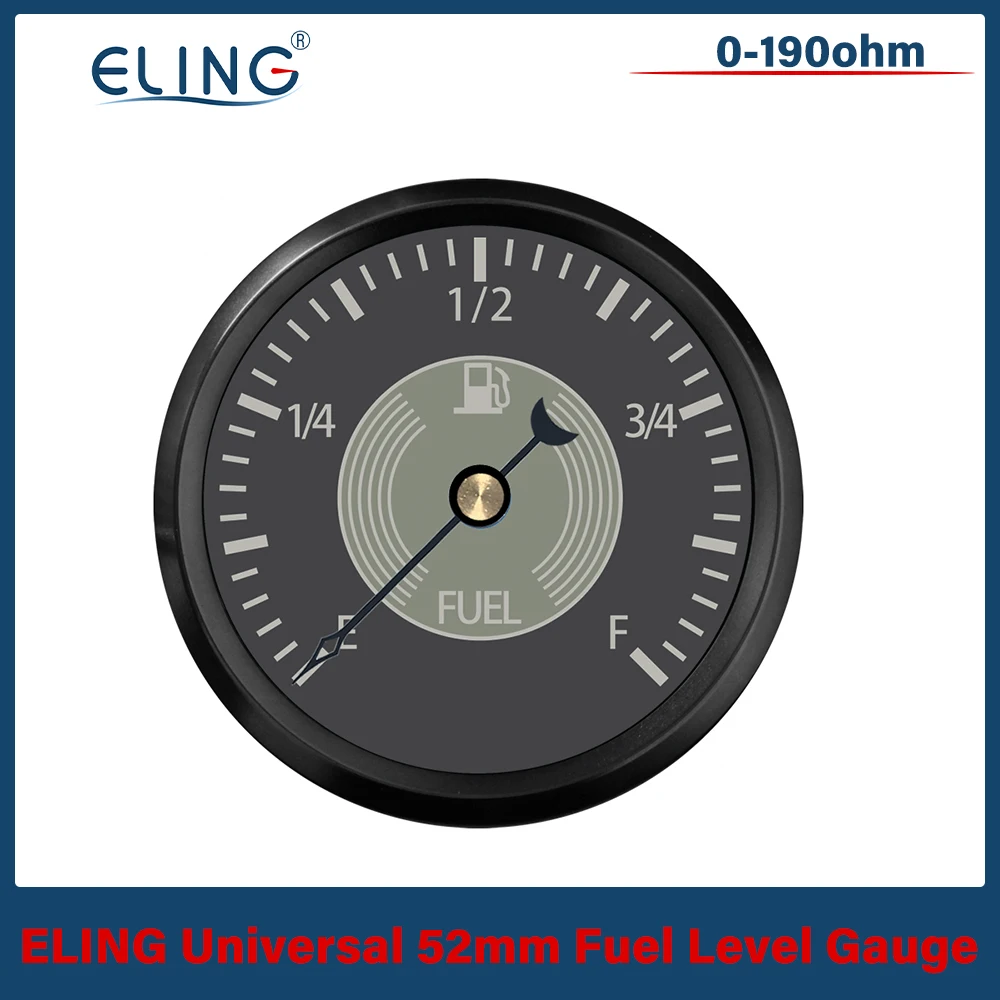 

ELING автомобильный универсальный датчик уровня топлива 52 мм, сигнал 0-190 Ом с красной/желтой подсветкой для грузовых автомобилей, 9-32 В, водонепроницаемый