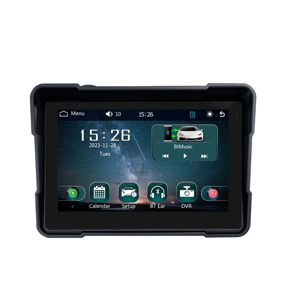 

Portable Carplay Motorcycle Tpms Tire Pressure Dvr Dual Camera 1080p Touch Screen Motorcycle Gps Wireless Carplay Android