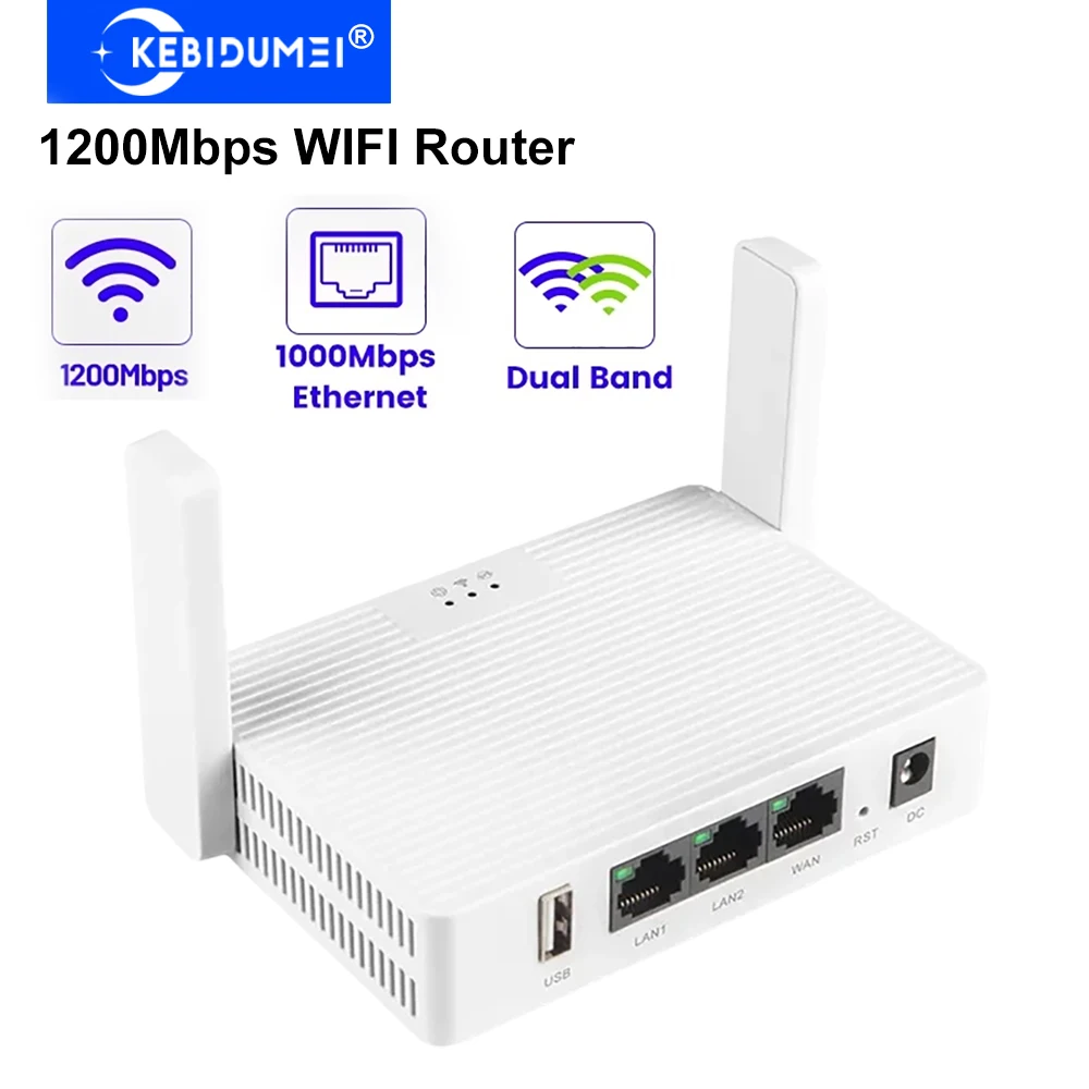 

1200 Мбит/с Wi-Fi маршрутизатор 2,4G 5 ГГц двухдиапазонный Wi-Fi повторитель беспроводной усилитель сигнала диапазона расширитель 2 антенны Wi-Fi усилитель для дома