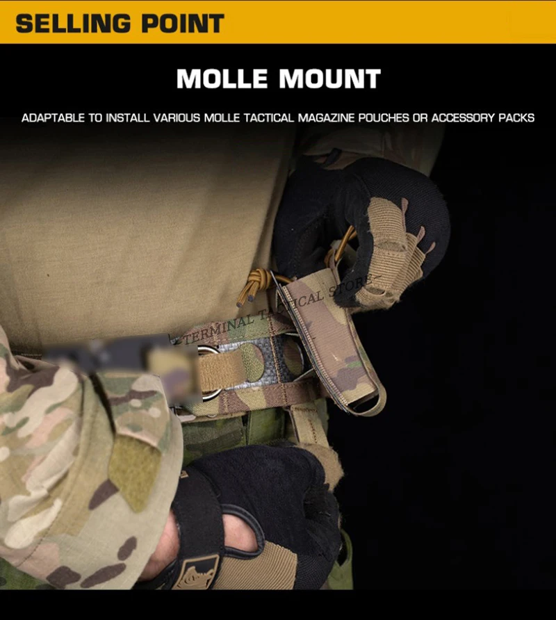Taktischer Bison-Gürtel, 2-lagig, schnell abnehmbar, Metallschnalle, leicht, niedriges Profil, Molle-Hüftgurt, Ferro Airsoft Battle Waistband – Detail 4