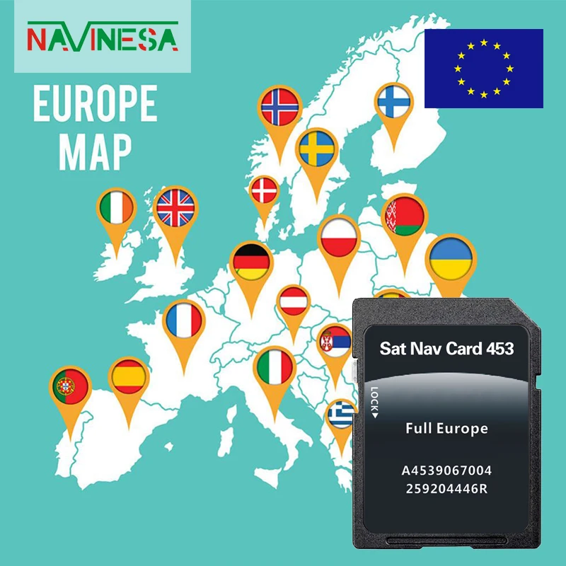 for Smart 453 mit Cool & Media Navigation Car 2023 GPS SD Card Sat Nav A4539067004 System Update full Europe Map Free Shipping