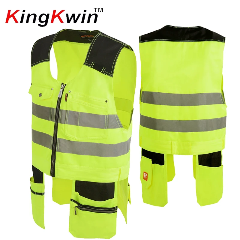 Men's Work Utility Tool Vest Workwear with Multiple Pockets Outdoor Waistcoat Vest for Maintenance Carpenter Men