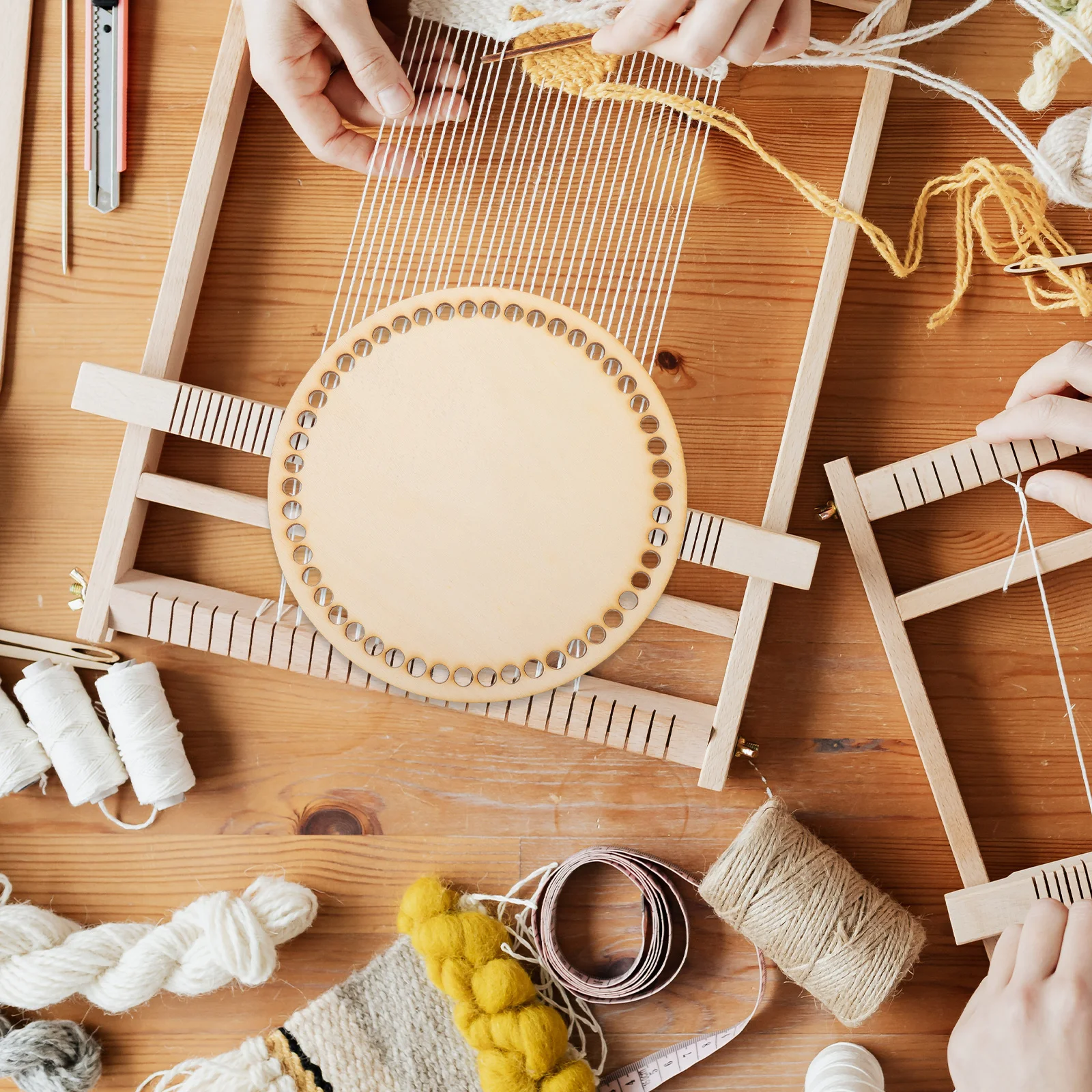 

2pcs Wooden Bag Bottom Circle Blank Diy Knitting Crochet Base Shaping Tool For Handbag Shoulder Crossbody Bucket Craft Projects