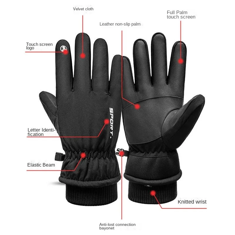 Winter Gloves Skiing gloves Men Women Waterproof Warm Thick Outdoor Cycling Outdoor Fishing Riding Ski Gloves