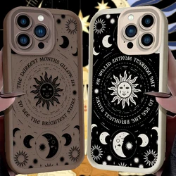 Retro Moon Sun God Soft Silicone Phone Case For iPhone 16 15 14 13 12 11 Pro Max X XS X S Max XR SE 2020 7 8 Plus iphone16 Cover