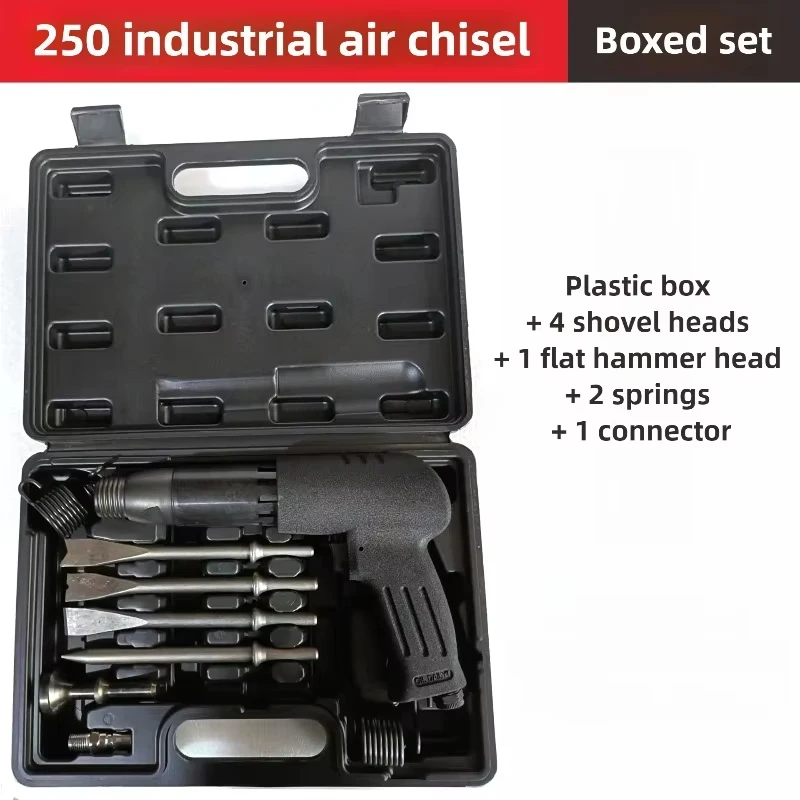 New Handheld Pneumatic Air Shovel Set Boxed Pneumatic Tool Spring Rust Remover Pneumatic Shovels Air Pistol Grip Kit Tools