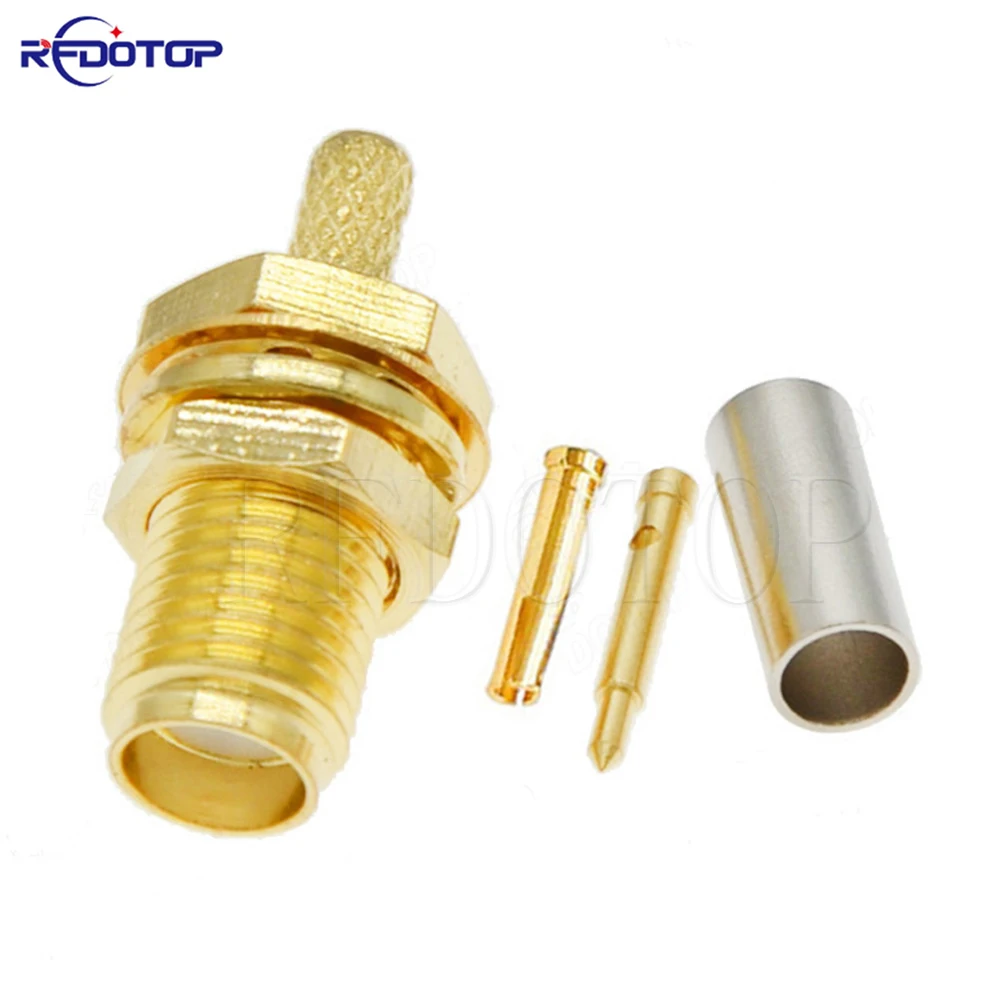 

10pcs/Lot SMA Male/Female 50-1.5 Connector Solcering Crimp for RG174 RG316 LMR100 RF Coaxial Connector Gold Plated