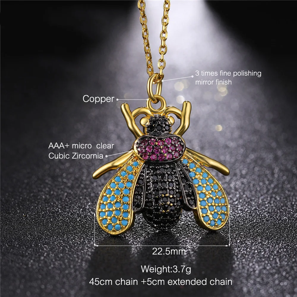 Juya 18K Gold Plated Micro Pave Zircon Decorative Artwork Insect Bug Bees Butterfly Charms For DIY Luxury Pendant Jewelry Making